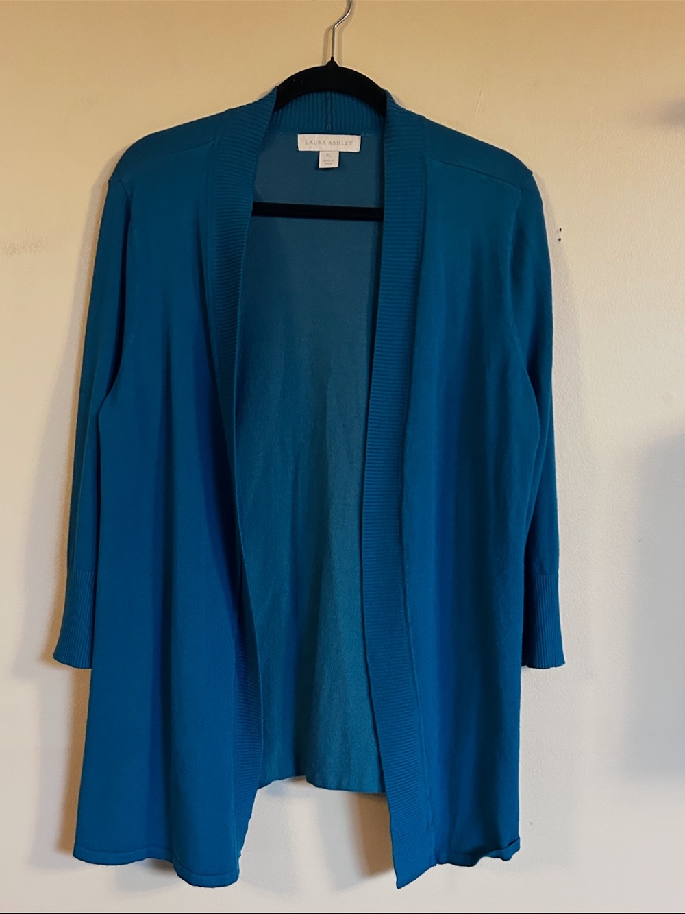 Laura Ashley PL Teal Open Front Cardigan 3/4 Sleeve
